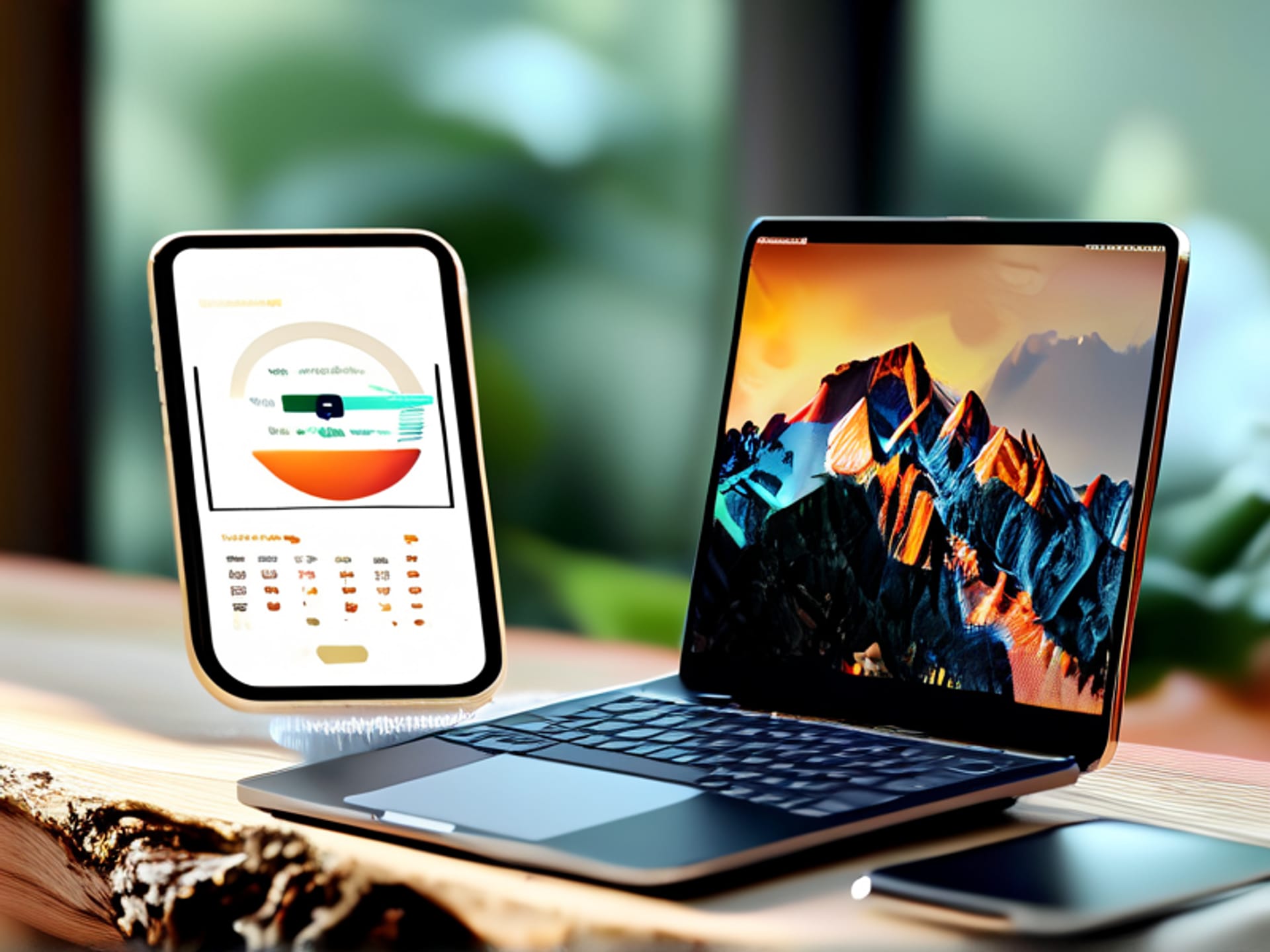 Midjourney prompt: A comparison chart illustration, but friendly. Three distinct, simple phone screens side-by-side on a wooden desk. One shows a native iOS-style graph, another shows a clean third-party app interface, and the third shows a more complex desktop dashboard. Soft focus, natural morning light.