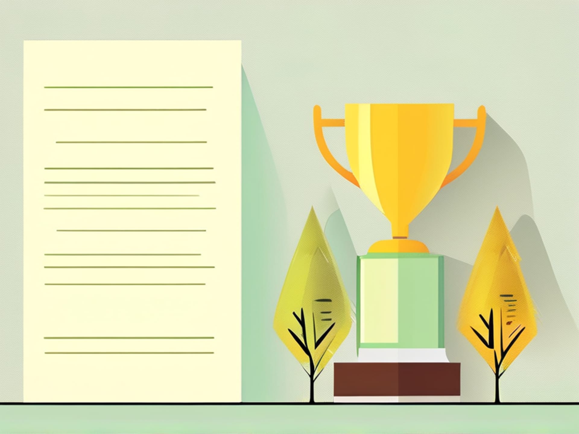 Three simple, clean icons on a textured background: 1) A lightbulb, 2) A tree with three branches, 3) A trophy. Minimalist line art style, flat design. --ar 16:9